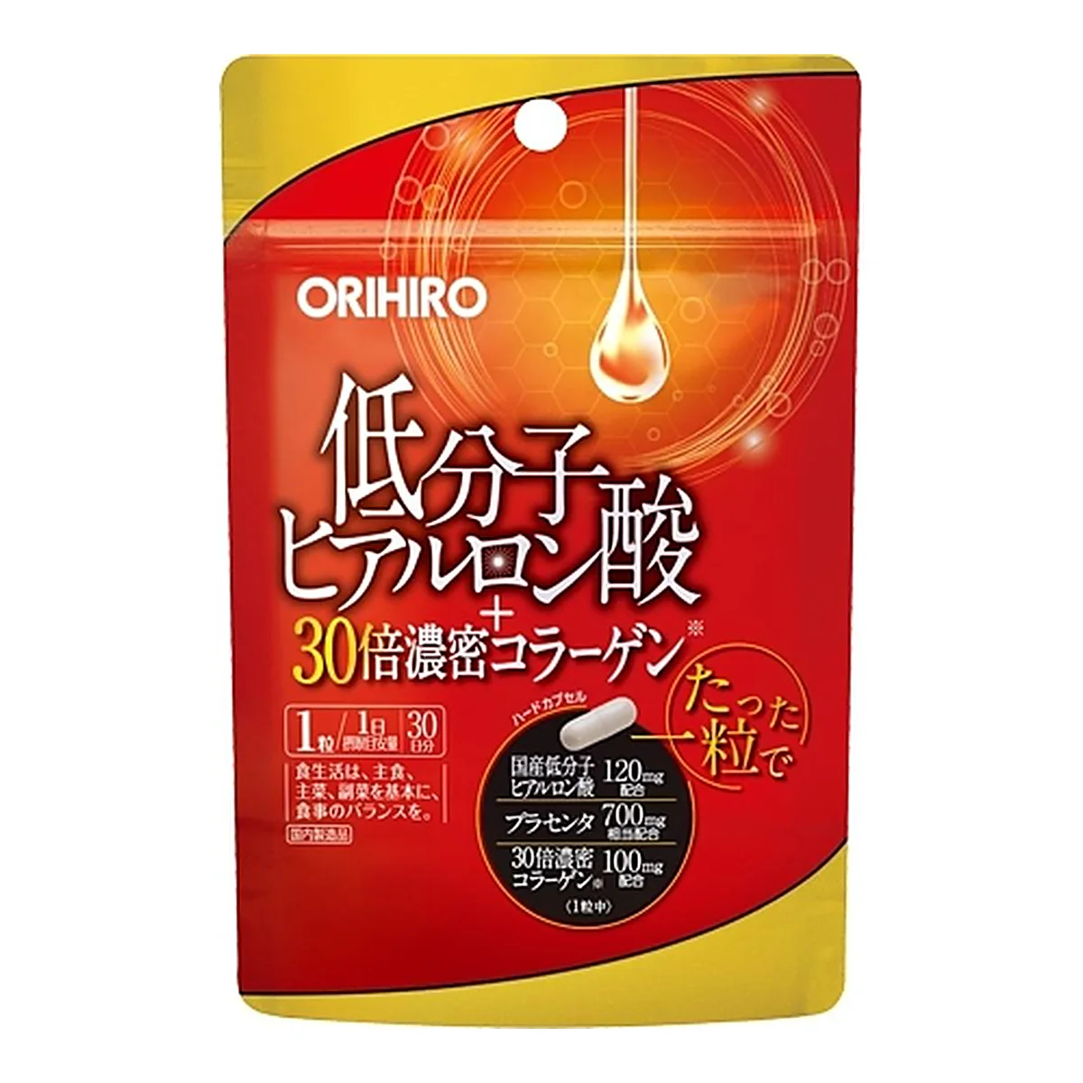Orihiro 30-кратный коллаген, 30 капсул